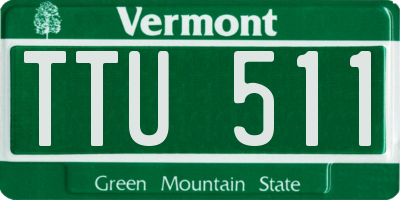 VT license plate TTU511