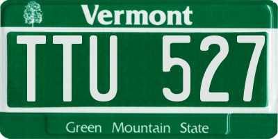 VT license plate TTU527