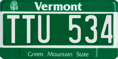 VT license plate TTU534