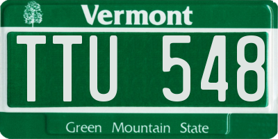 VT license plate TTU548