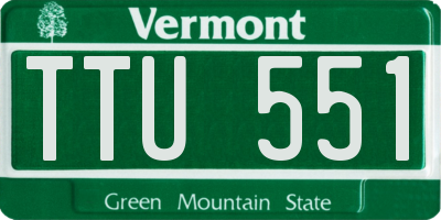 VT license plate TTU551
