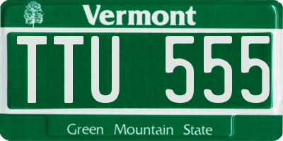 VT license plate TTU555