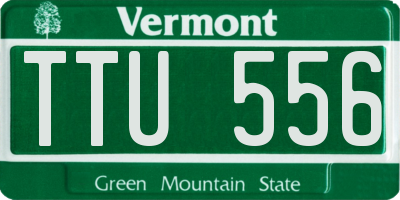 VT license plate TTU556