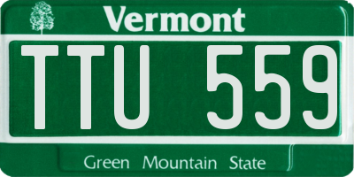 VT license plate TTU559