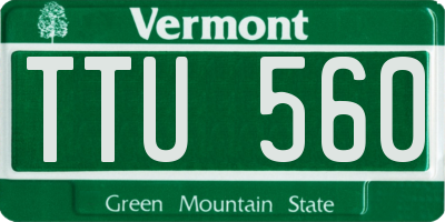 VT license plate TTU560
