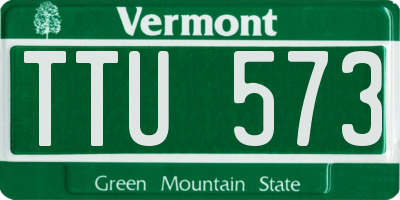 VT license plate TTU573