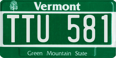 VT license plate TTU581