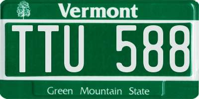 VT license plate TTU588