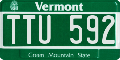 VT license plate TTU592