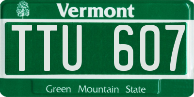 VT license plate TTU607