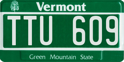 VT license plate TTU609