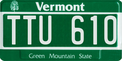 VT license plate TTU610