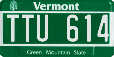 VT license plate TTU614