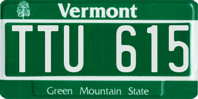 VT license plate TTU615