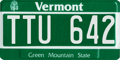 VT license plate TTU642