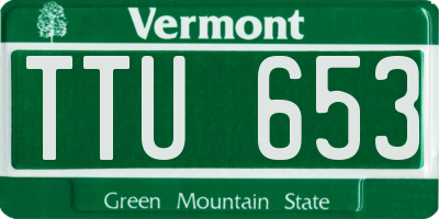 VT license plate TTU653