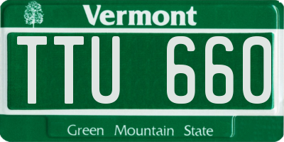 VT license plate TTU660