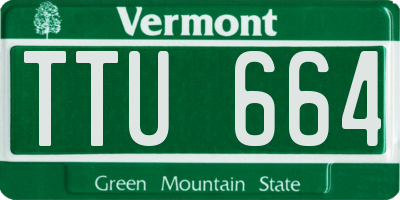 VT license plate TTU664