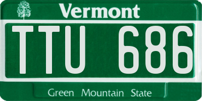 VT license plate TTU686