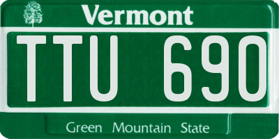 VT license plate TTU690