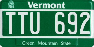 VT license plate TTU692