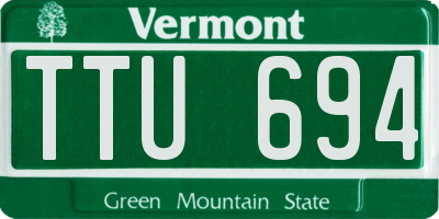 VT license plate TTU694