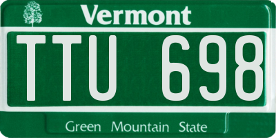 VT license plate TTU698