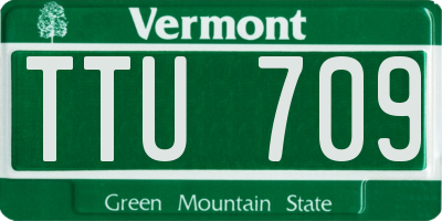 VT license plate TTU709