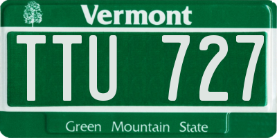 VT license plate TTU727