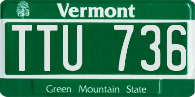 VT license plate TTU736