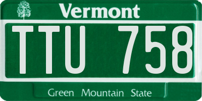 VT license plate TTU758