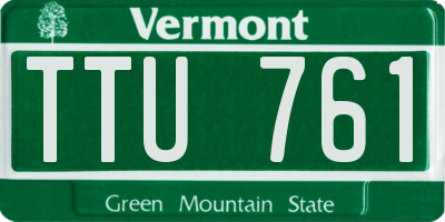 VT license plate TTU761
