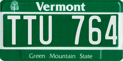 VT license plate TTU764