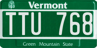 VT license plate TTU768