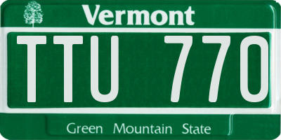 VT license plate TTU770