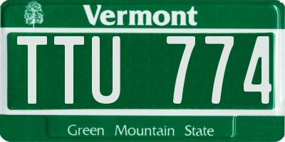 VT license plate TTU774