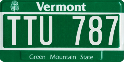 VT license plate TTU787