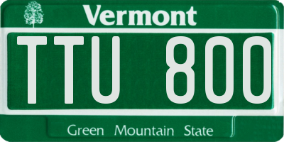VT license plate TTU800