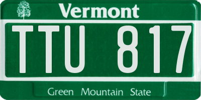 VT license plate TTU817
