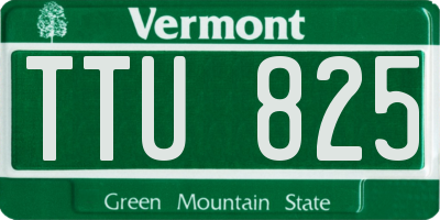 VT license plate TTU825