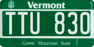 VT license plate TTU830