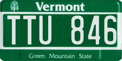 VT license plate TTU846