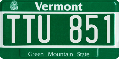 VT license plate TTU851