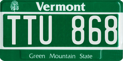 VT license plate TTU868