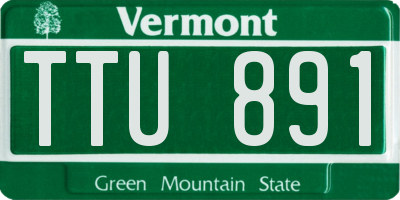 VT license plate TTU891