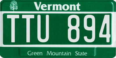 VT license plate TTU894