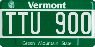 VT license plate TTU900
