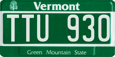 VT license plate TTU930