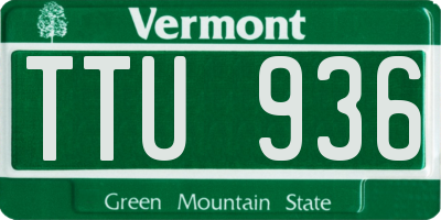 VT license plate TTU936