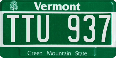 VT license plate TTU937
